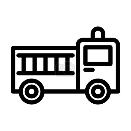 Ilustración de Icono de línea gruesa del vector del camión de bomberos para el uso personal y comercial - Imagen libre de derechos