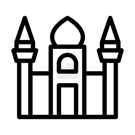 Téléchargez les illustrations : Icône de ligne épaisse de vecteur de mosquée pour l'usage personnel et commercial - en licence libre de droit
