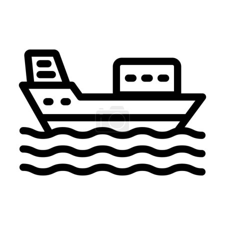 Téléchargez les illustrations : Icône de ligne épaisse de vecteur de navire pour l'usage personnel et commercial - en licence libre de droit