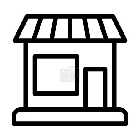 Téléchargez les illustrations : Icône de ligne épaisse de vecteur de magasin pour l'usage personnel et commercial - en licence libre de droit