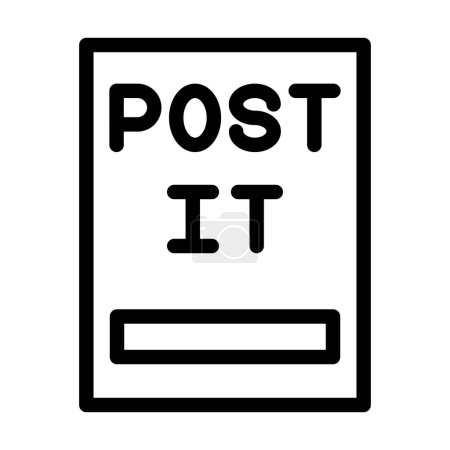 Ilustración de Post It Vector Thick Line Icono para uso personal y comercial - Imagen libre de derechos