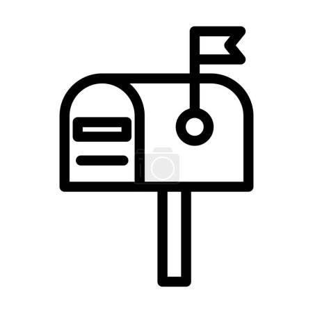 Téléchargez les illustrations : Icône épaisse de ligne de vecteur de boîte aux lettres pour l'usage personnel et commercial - en licence libre de droit