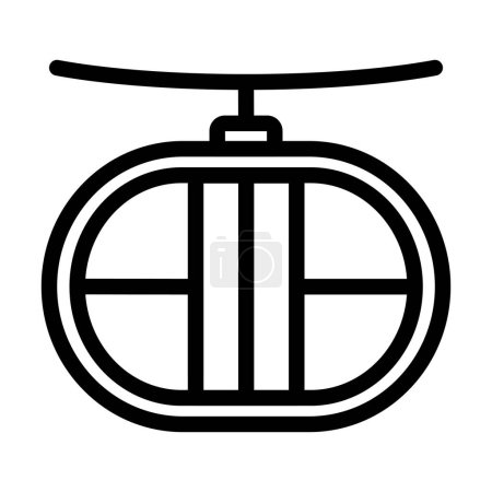 Illustration for Ski Lift Vector Thick Line Icon For Personal And Commercial Use - Royalty Free Image
