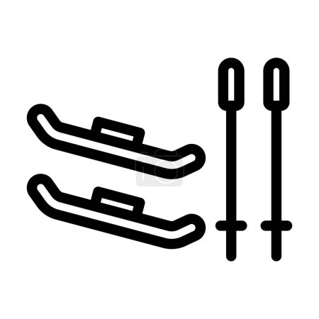 Illustration for Skis Vector Thick Line Icon For Personal And Commercial Use - Royalty Free Image
