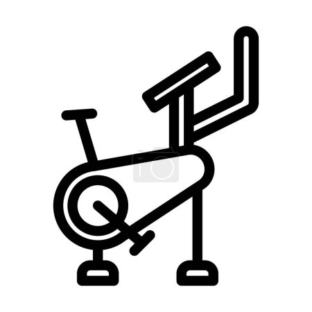 Téléchargez les illustrations : Exercice vélo vecteur ligne épaisse icône pour un usage personnel et commercial - en licence libre de droit