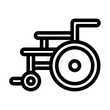 Téléchargez les illustrations : Icône épaisse de ligne de vecteur de fauteuil roulant pour l'usage personnel et commercial - en licence libre de droit