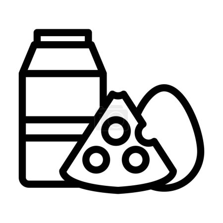 Téléchargez les illustrations : Icône de ligne épaisse vectorielle de produits laitiers pour l'usage personnel et commercial - en licence libre de droit