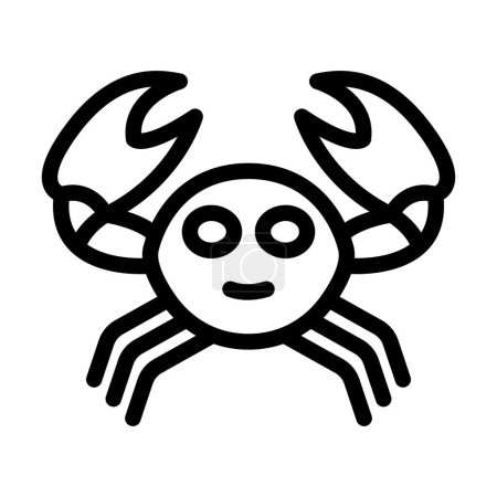 Téléchargez les illustrations : Icône épaisse de ligne de vecteur de crabe pour l'usage personnel et commercial - en licence libre de droit