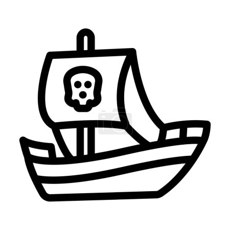 Ilustración de Icono de línea gruesa del vector de la nave para el uso personal y comercial - Imagen libre de derechos