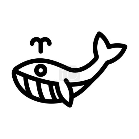 Téléchargez les illustrations : Icône épaisse de ligne de vecteur de baleine pour l'usage personnel et commercial - en licence libre de droit