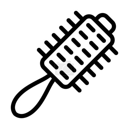 Ilustración de Icono de línea gruesa del vector del cepillo del pelo para el uso personal y comercial - Imagen libre de derechos