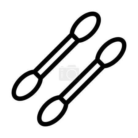 Illustration for Cotton Swabs Vector Thick Line Icon For Personal And Commercial Use - Royalty Free Image