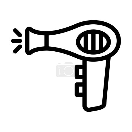 Ilustración de Secador de pelo Vector Thick Line Icono para uso personal y comercial - Imagen libre de derechos