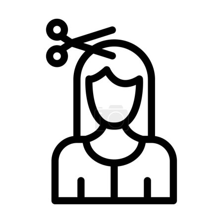 Téléchargez les illustrations : Icône épaisse de ligne de vecteur de coupe de cheveux pour l'usage personnel et commercial - en licence libre de droit