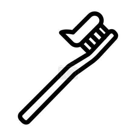 Téléchargez les illustrations : Icône de ligne épaisse de vecteur de brosse à dents pour l'usage personnel et commercial - en licence libre de droit