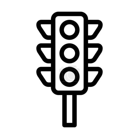 Ilustración de Icono de línea gruesa del vector del semáforo para el uso personal y comercial - Imagen libre de derechos