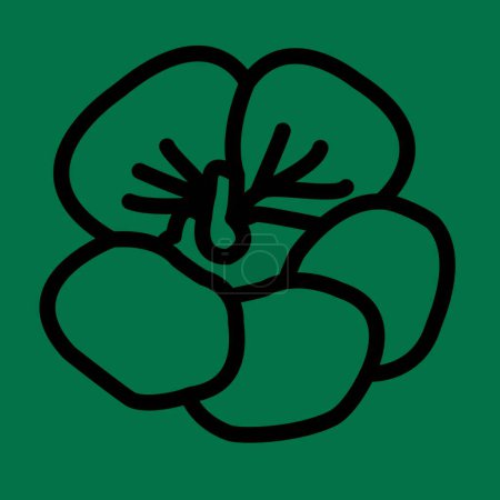 Illustration for Nasturtium Vector Thick Line Icon For Personal And Commercial Use - Royalty Free Image