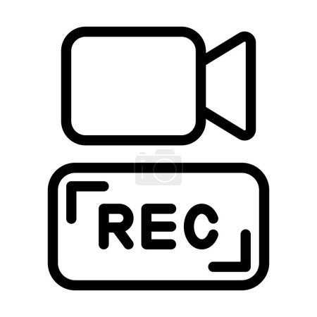 Video Recording Vector Thick Line Icon For Personal And Commercial Use