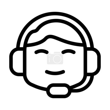 Ilustración de Vector de servicio al cliente Thick Line Icon para uso personal y comercial - Imagen libre de derechos