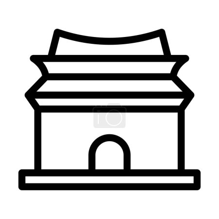 Téléchargez les illustrations : Icône épaisse de ligne de vecteur de tombes de dynastie de Ming pour l'usage personnel et commercial - en licence libre de droit