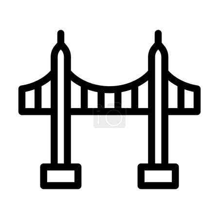 Illustration for Vincent Thomas Bridge Vector Thick Line Icon For Personal And Commercial Use - Royalty Free Image