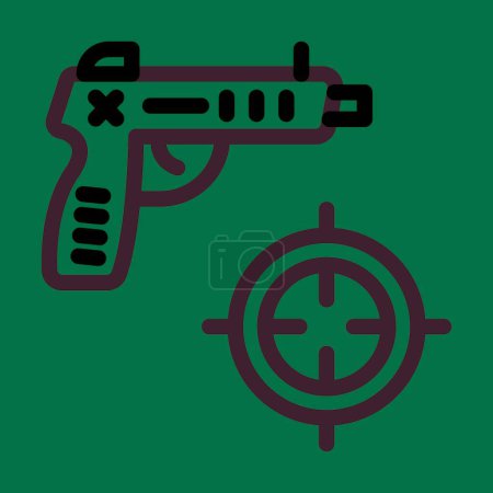 Illustration for Shooting Vector Thick Line Icon For Personal And Commercial Use - Royalty Free Image