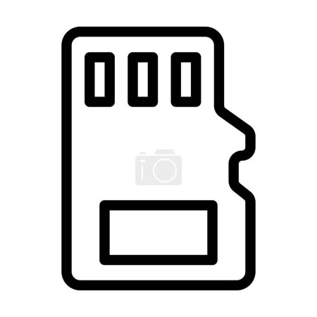 Illustration for Sd Card Vector Thick Line Icon For Personal And Commercial Use - Royalty Free Image