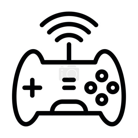 Illustration for Online Gaming Vector Thick Line Icon For Personal And Commercial Use - Royalty Free Image