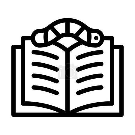 Bookworm Vector Thick Line Icon For Personal And Commercial Use