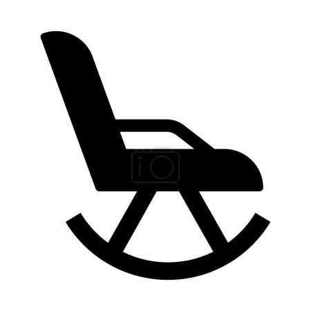 Icône vectorielle de glyphe de chaise basculante pour un usage personnel et commercial