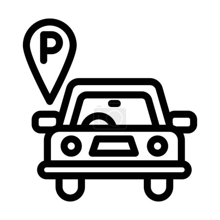 Téléchargez les illustrations : Icône de ligne épaisse de vecteur de stationnement pour l'usage personnel et commercial - en licence libre de droit