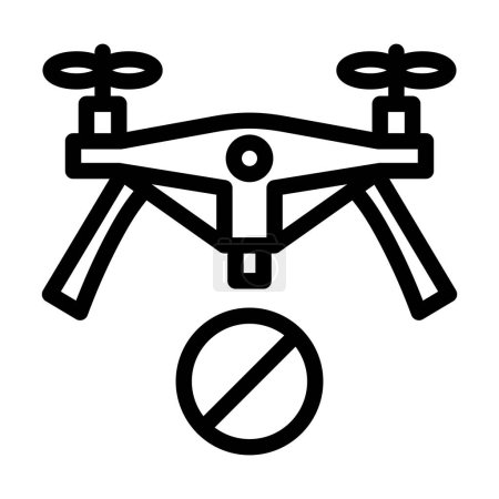 Illustration for No Drone Zone Vector Thick Line Icon For Personal And Commercial Use - Royalty Free Image