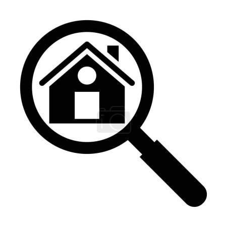Téléchargez les illustrations : Icône vectorielle de glyphe d'inspection de maison pour l'usage personnel et commercial - en licence libre de droit