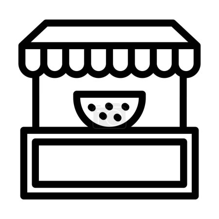 Illustration for Fruit Stand Vector Thick Line Icon For Personal And Commercial Use - Royalty Free Image