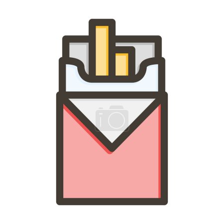 Illustration for Cigarette Pack Thick Line Filled Colors For Personal And Commercial Use - Royalty Free Image