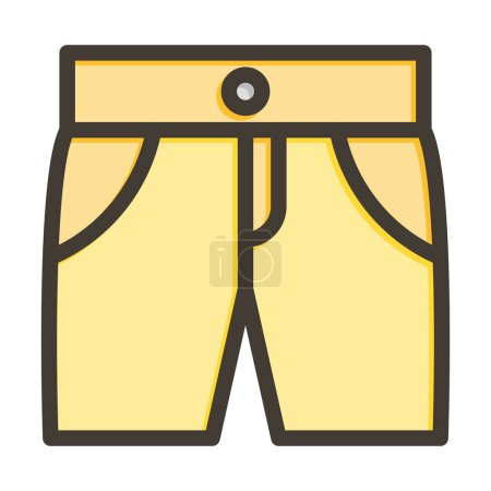 Ilustración de Pantalones cortos de línea gruesa llena de colores para uso personal y comercial - Imagen libre de derechos