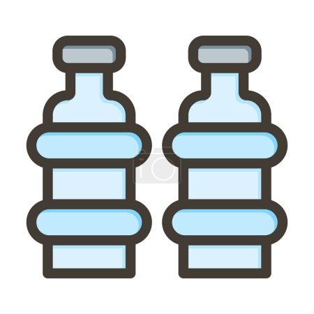 Illustration for Two Bottles Thick Line Filled Colors For Personal And Commercial Use - Royalty Free Image