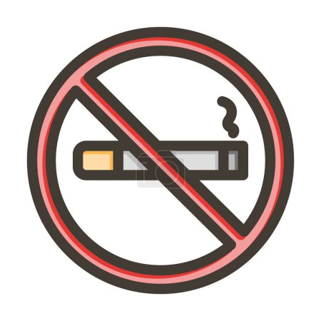 Illustration for No Smoking Thick Line Filled Colors For Personal And Commercial Use - Royalty Free Image