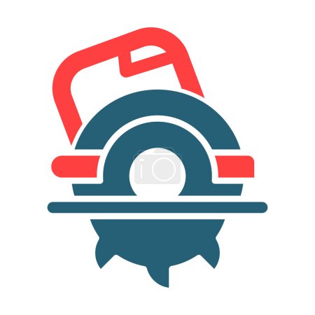 Illustration for Circular Saw Glyph Two Color Icon For Personal And Commercial Use - Royalty Free Image