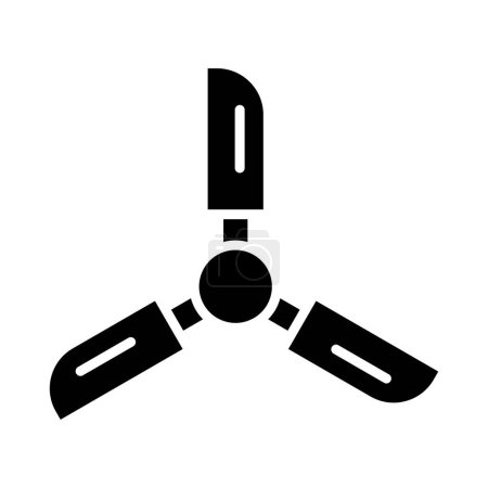 Téléchargez les illustrations : Icône vectorielle de glyphe de ventilateur de plafond pour l'usage personnel et commercial - en licence libre de droit