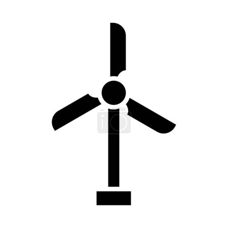 Illustration for Eolic Turbine Vector Glyph Icon For Personal And Commercial Use - Royalty Free Image