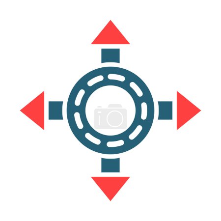 Roundabout Glyph Two Color Icon For Personal And Commercial Use
