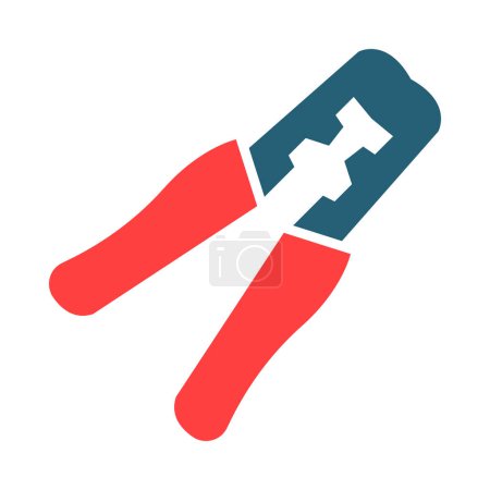 Illustration for Crimping Glyph Two Color Icon For Personal And Commercial Use - Royalty Free Image