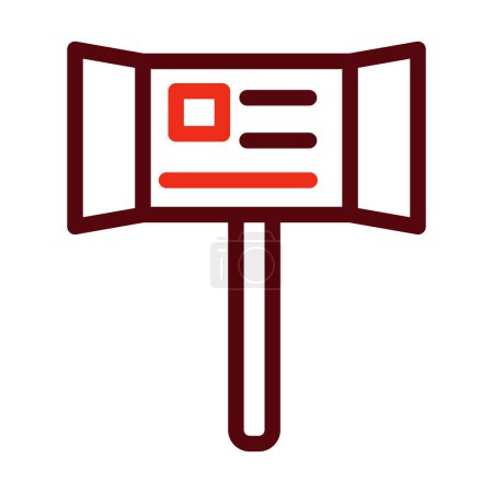 Illustration for Voting Booth Glyph Two Color Icon For Personal And Commercial Use - Royalty Free Image