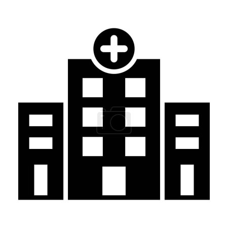 Téléchargez les illustrations : Icône vectorielle de glyphe d'hôpital pour l'usage personnel et commercial - en licence libre de droit