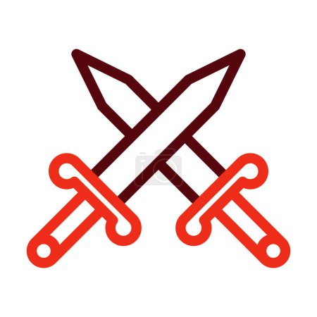 Illustration for Two Swords Glyph Two Color Icon For Personal And Commercial Use - Royalty Free Image
