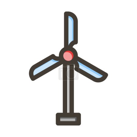 Illustration for Eolic Turbine Vector Thick Line Filled Colors Icon For Personal And Commercial Use - Royalty Free Image