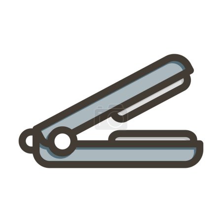 Illustration for Hair Straightener Vector Thick Line Filled Colors Icon For Personal And Commercial Use - Royalty Free Image