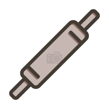 Illustration for Rolling Pins Vector Thick Line Filled Colors Icon For Personal And Commercial Use - Royalty Free Image