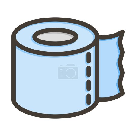 Illustration for Tissue Roll Vector Thick Line Filled Colors Icon For Personal And Commercial Use - Royalty Free Image